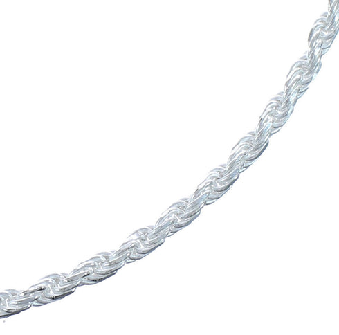 Sterling Silver 16" Italian Rope Chain Necklace KX120887